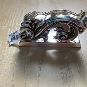 Brighton your Home. business card holder. silver metal